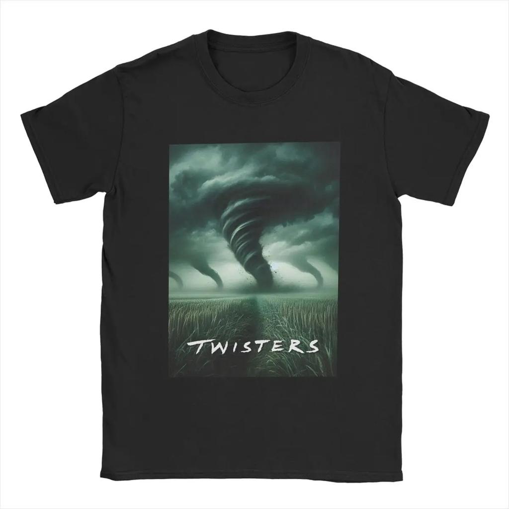 Hipster Twisters Poster 2024 T-Shirt Men Round Collar Cotton T Shirt Action Thriller Movie Short Sleeve Tee Shirt Party Tops