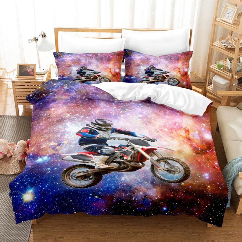 Three-Piece Car Truck Motorcycle Train Quilt Cover Digital Printing Kit