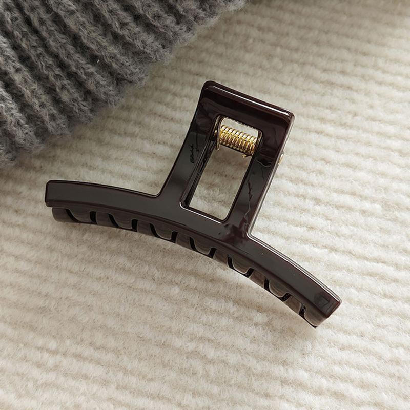 Vintage Solid Hair Claw Women Minimalist Versatile Shark Clip Back Head Updo Premium Onebar Clip Accessory Daily Wear Gift