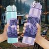 1PC Blue Tiger Dark Pattern Art 750ml Color Plastic Sports Water Bottle Leakproof Flip Straw Lid Suitable for Sports Office Home Use