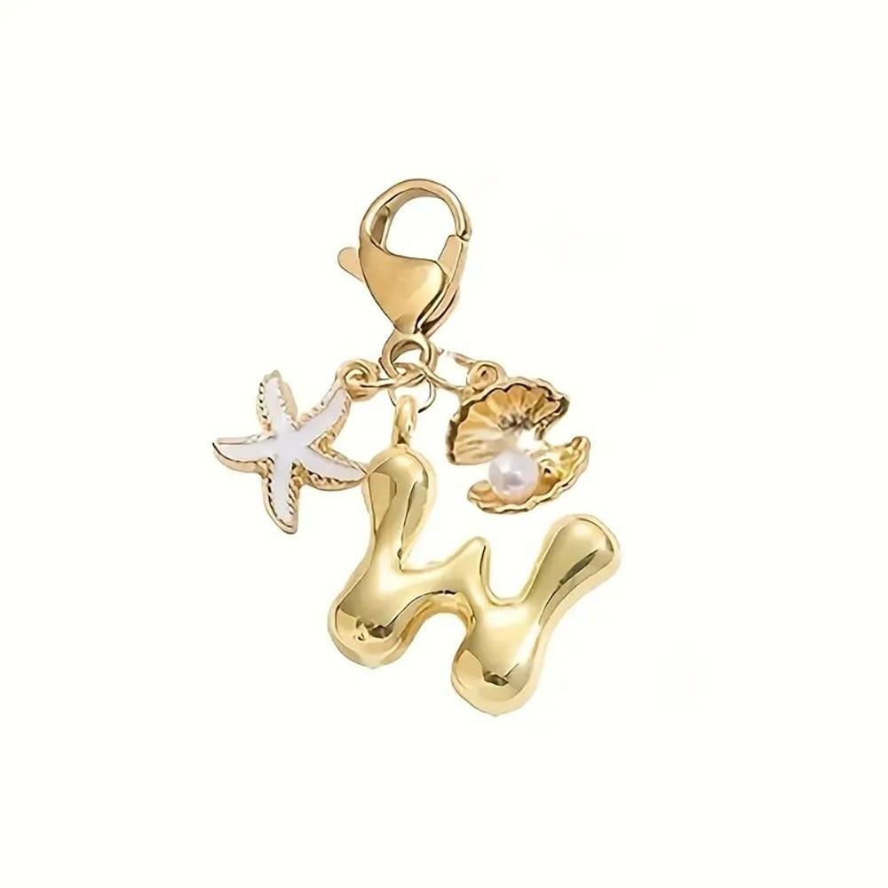 Golden 26 Letters Keychain Retro Backpack Pendant Unisex Bag Charm Friends