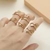 Stainless Steel Heart-Shaped Initial Ring for Women - Fashionable, Adjustable, In Stock