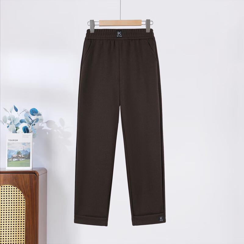Hodo Women's Mid-Aged Mom Autumn/Winter High-Waisted Straight-Leg Pants