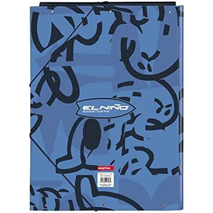 Classeur Folio - SAFTA - El Niñño Bahia - 3 rabats - Confortable - Bleu