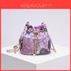 Nuova Borsa a Secchiello Vintage Stile Cinese con Ricami e Paillettes per Uso Quotidiano