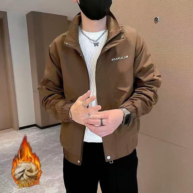 2025 Trendy Men's Hipster Embroidered Workwear Jacket, Spring/Autumn Style Casual Top