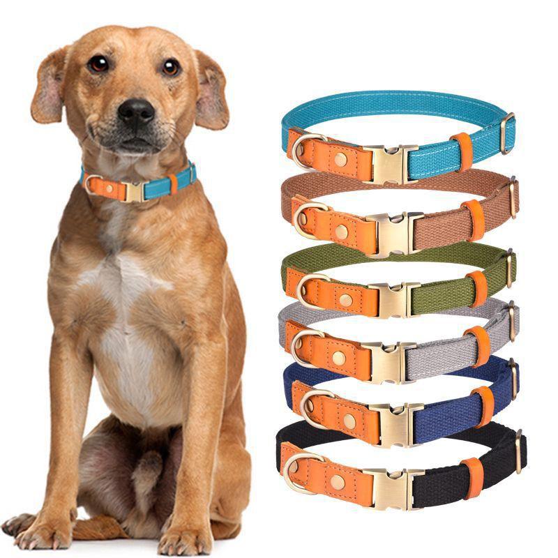 Genuine Leather Dog Collar Custom Engraved Anti-Lost Pet Medium Large Dogs