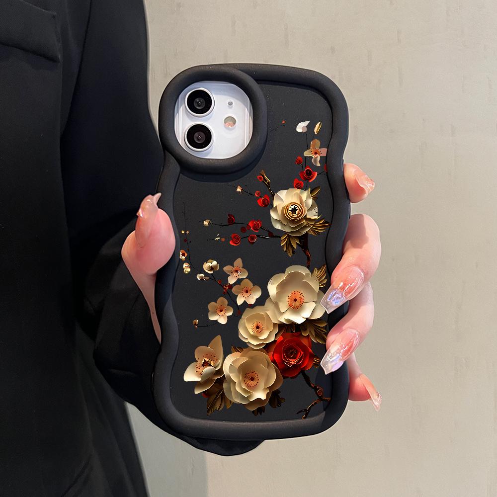 Painted Pattern Big Wave Edge Soft Silicone Material Macaron Phone Case Shockproof Protective Rubber Casing for iPhone Huawei Honor Infinix Tecno