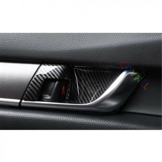 For Honda Accord 2018-2021 4x Carbon Fiber Car Inner Door Handle Bowl Cover Trim