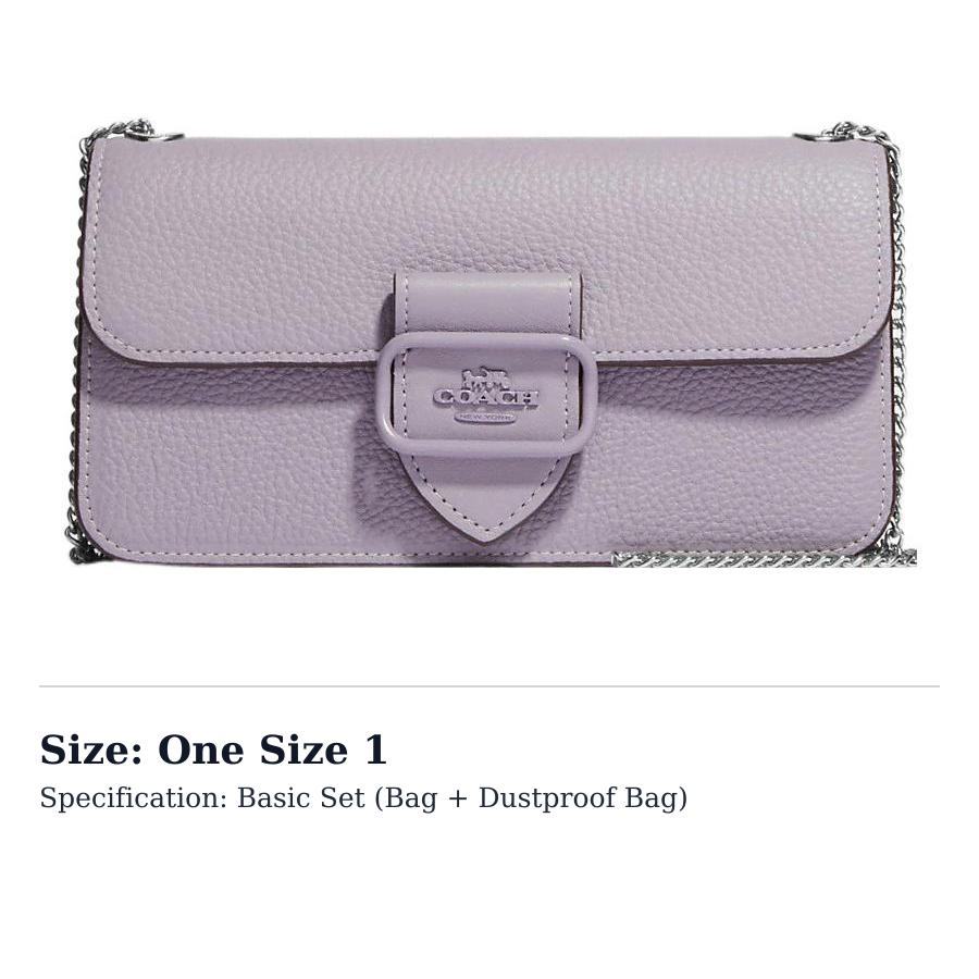 COACH Morgan Leather Baguette Bag, Shoulder Bag, Crossbody Bag Women's Taro Purple CJ687-SVM4