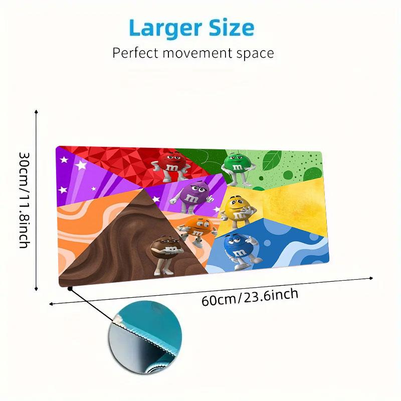 M&M's Large Size Mouse Pad Large Gaming Table Cushion Non-slip Laptop Tablet Big Mousepad XXL Mat Mini PC Playmat With Lock edge