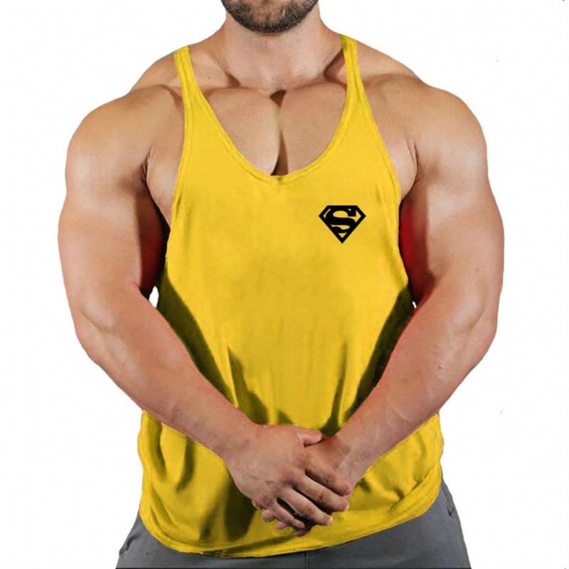 Men's Superman Cotton Racerback Fitness Tank Top