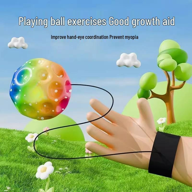 Moonstone Bouncy Fitness Throw Ball with Elastic Rope