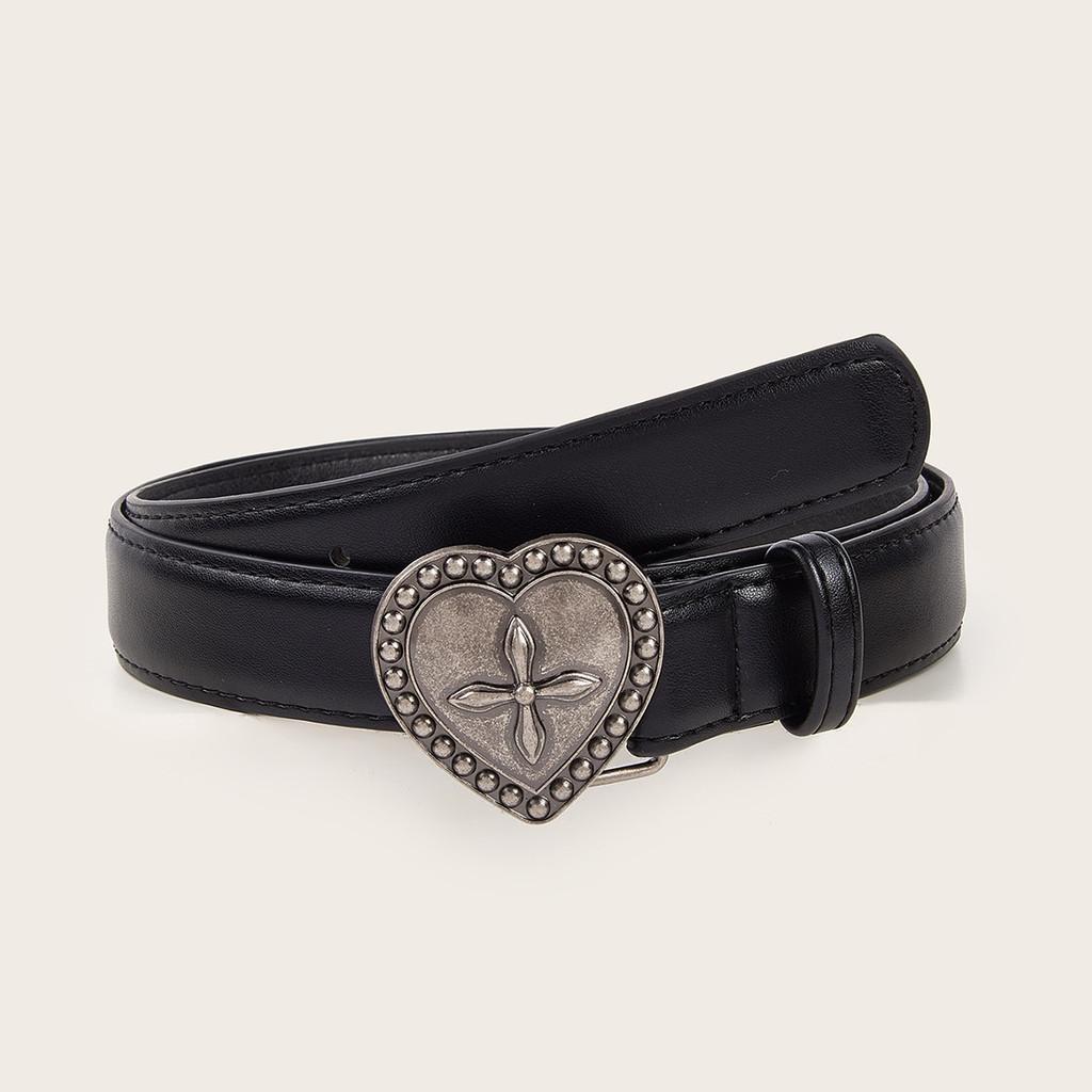 Factory Direct Supply Fashionable Metal Heart Buckle Belt For Women's Jeans