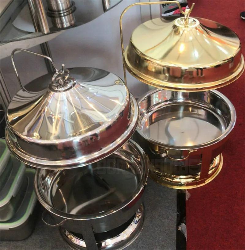 8L Food Warmers buffet stove round hanging cover alcohol stove soup pot Furnace hotel Restaurant Tray dinnerware set tableware