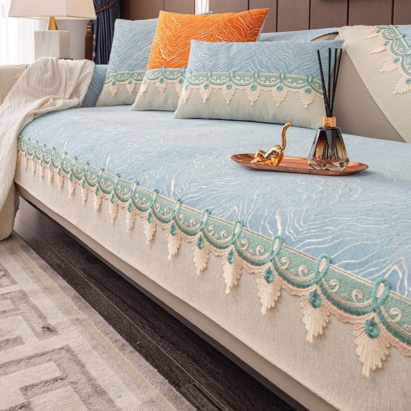 Modern Simple Four Seasons Universal Non-Slip Light Luxury Full Set Cushion Sofa Cushion Backrest Towel Anti-Scratching