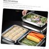 1set Stainless Steel Dumpling Freezer Box with Mesh Rack Multi-function Food Storage Container for Fridge Kitchen Organizer for Meat Fruits