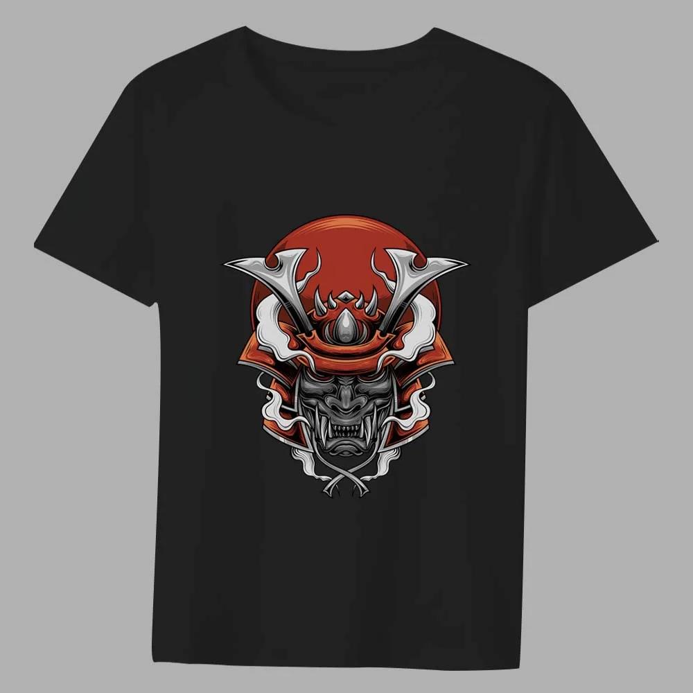 T-shirt Men's Black Print Short-sleeved O-neck Anime Funny Devil Series Slim Young Men Commuter Breathable Soft Youth Shirt Top