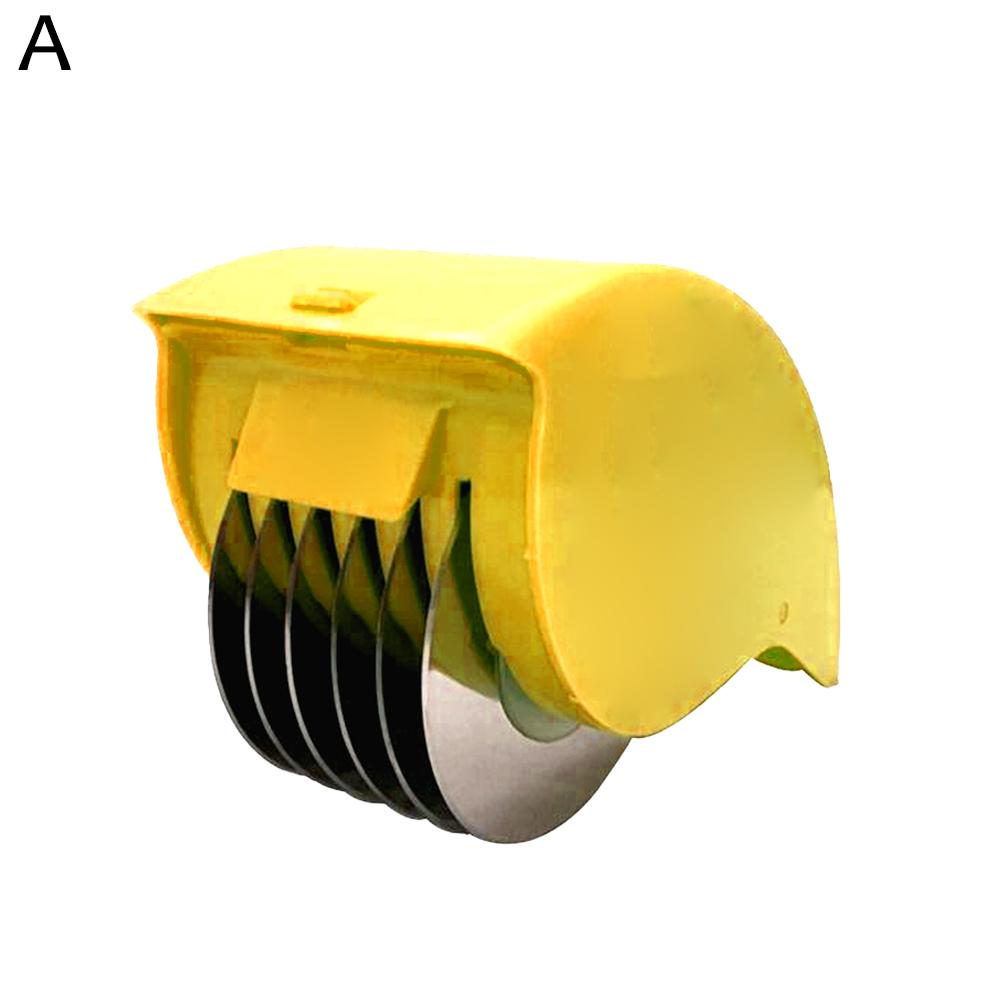 

Роликовый измельчитель овощей, ручной нож для зеленого лука с 6 лезвиями из нержавеющей стали, съемный роликовый измельчитель для зелени, инструменты для измельчителя петрушки жёлтый