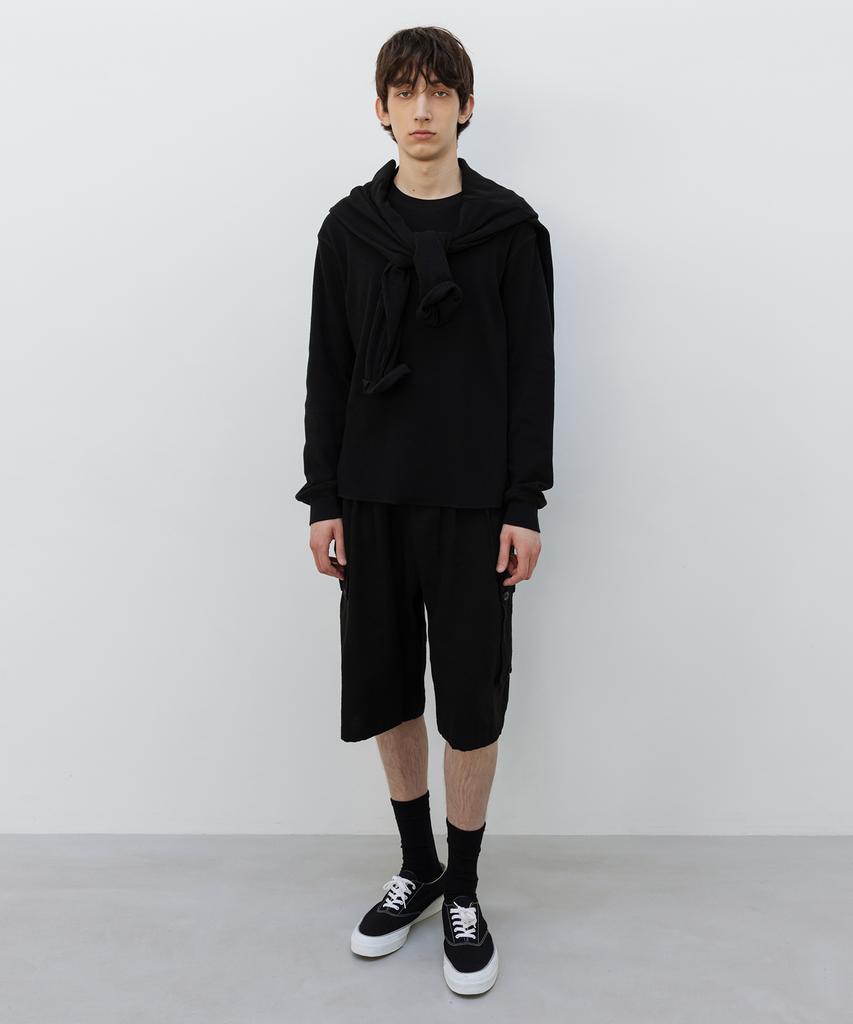 INSILENCE Waffle Crew Neck Long Sleeve Black