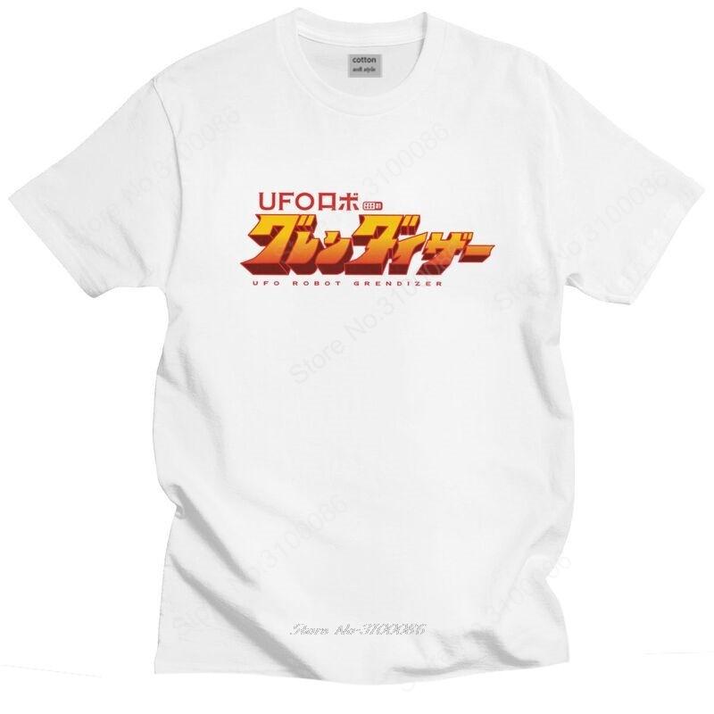 UFO Robot Grendizer Goldrake Logo Men T Shirt Pure Cotton Tees Japanese Mecha Anime Goldorak Tshirts Short Sleeve Summer T-shirt