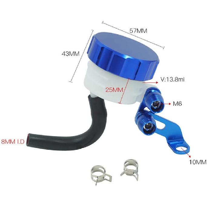 Motorcycle Brake Clutch Master Cylinder Fluid Reservoir Tank Oil Cup Universal for Motorcycle Motorbike Scooter (Blue)