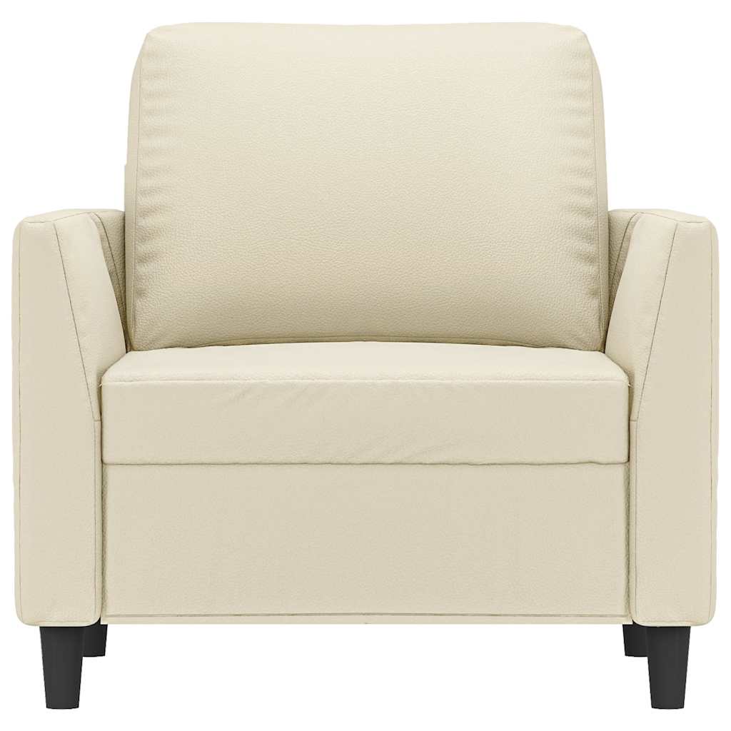 Cream Armchair 60 Cm Faux Leather