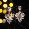 European and American Luxury Colorful Rhinestone Flower Stud Earrings for Women
