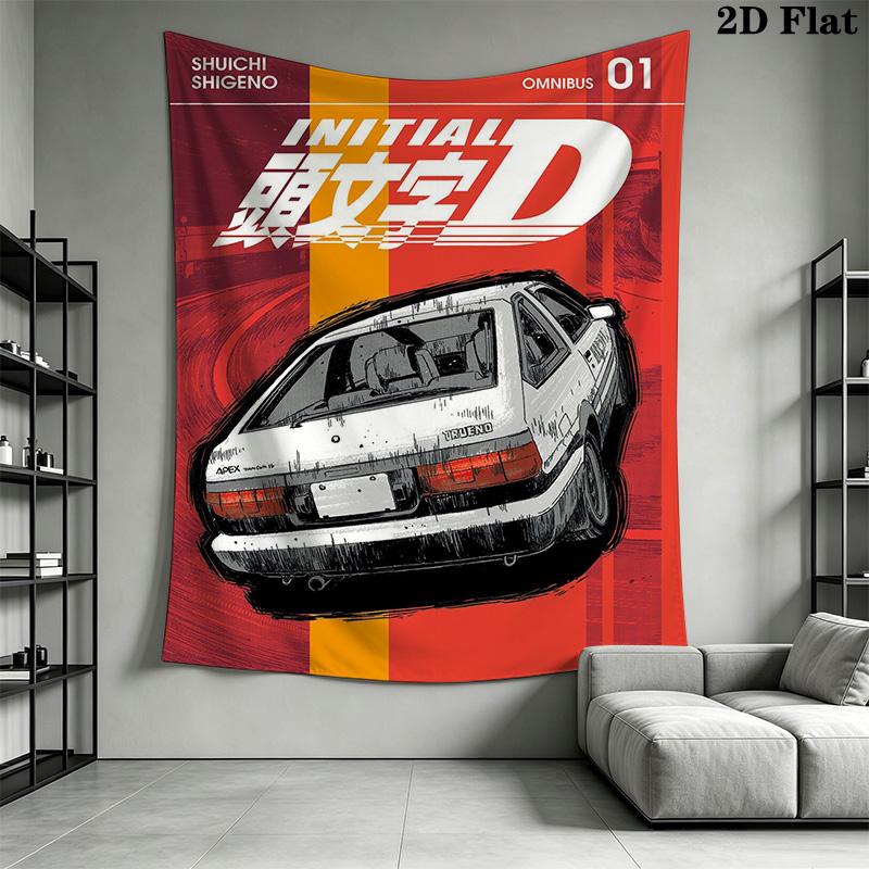 Initial D Pattern Home Decor Tapestry, Wall Hanging, Decorative RV Wall Cloth.SGT0917215