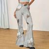 Pantaloni Yoga Donna a Zampa Vita Alta - Pantaloni Lunghi Casual Slim Fit per Uso Quotidiano