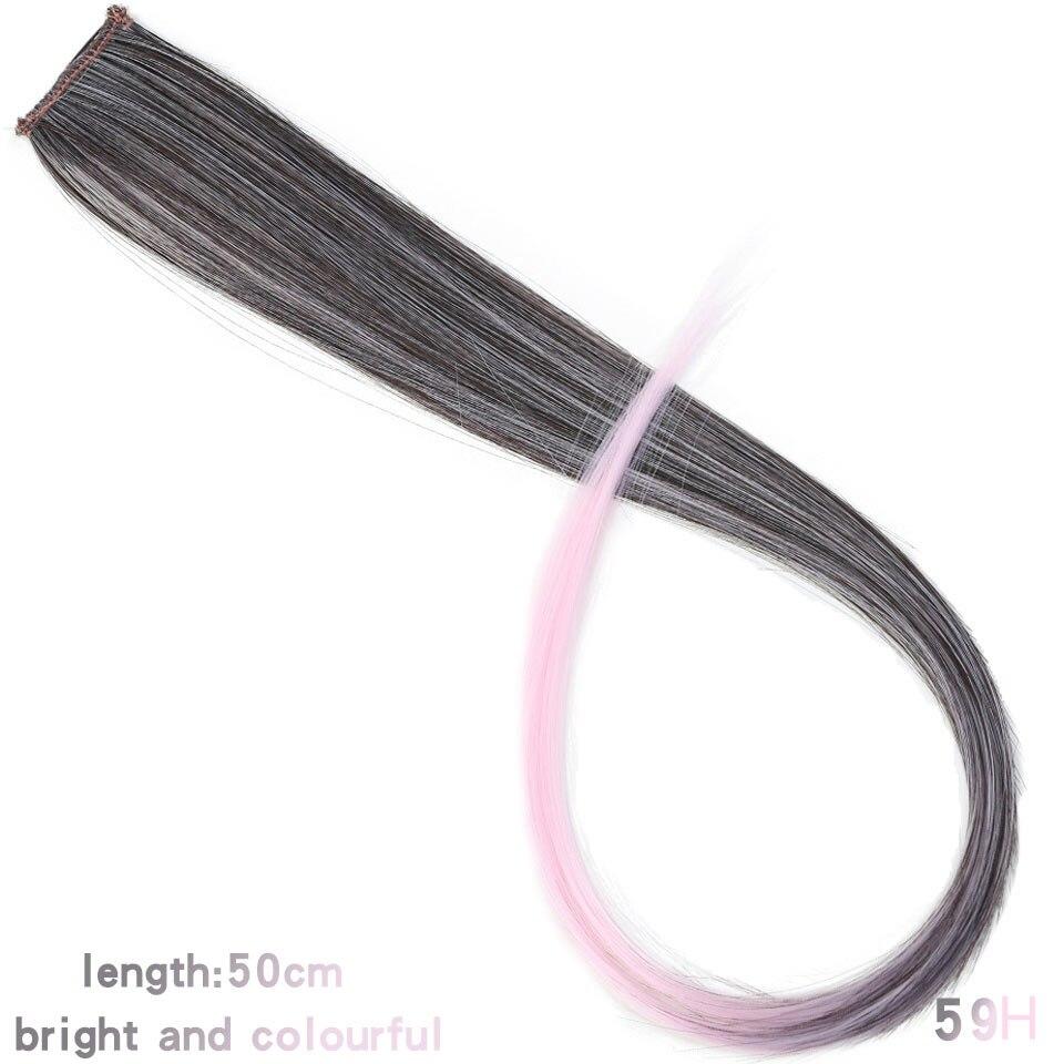 LUPU 55CM Synthetic Strands Of Hair On Hairpins Long Straight Hair Extension Colorful Hair Clip Girl Natural Rainbow Hair