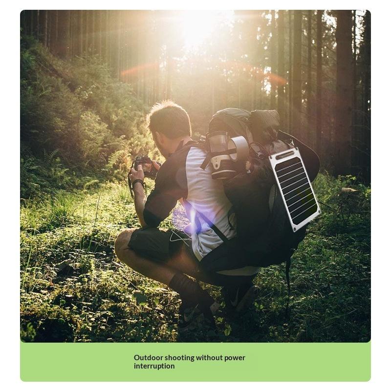 

10W 5V Solar Panel Waterproof Portable Dual Usb Charger Outdoor Camping Solar Power Bank Battery Charging Plate one size