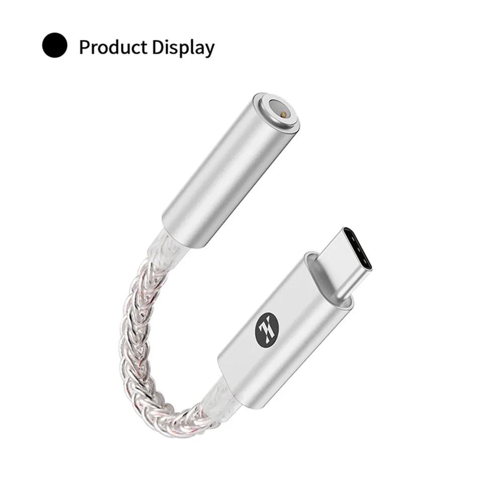 JCALLY Type-C To 3.5mm DAC For Android ES9280AC PRO Digital Audio Cable TypeC To 3.5 Earphone Amplifier 32bit/768kHz Hifi DSD512