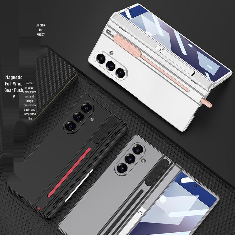 Samsung Z Fold7 Magnetic Hinge Stand Case with Pen Slot and Drop-Proof Protection