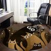 1PCNight Cats Office Round Area Rug,  Mat Suitable For Office, Under Office Chairs Bedroom Living Room Home Decor, Room Deco