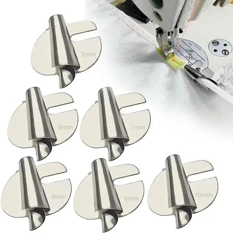 3mm-10mm Sewing Rolled Hemmer Puller Stainless Steel Old Sewing Machine Presser Hemming Foot DIY Crafts Sewing  Accessories