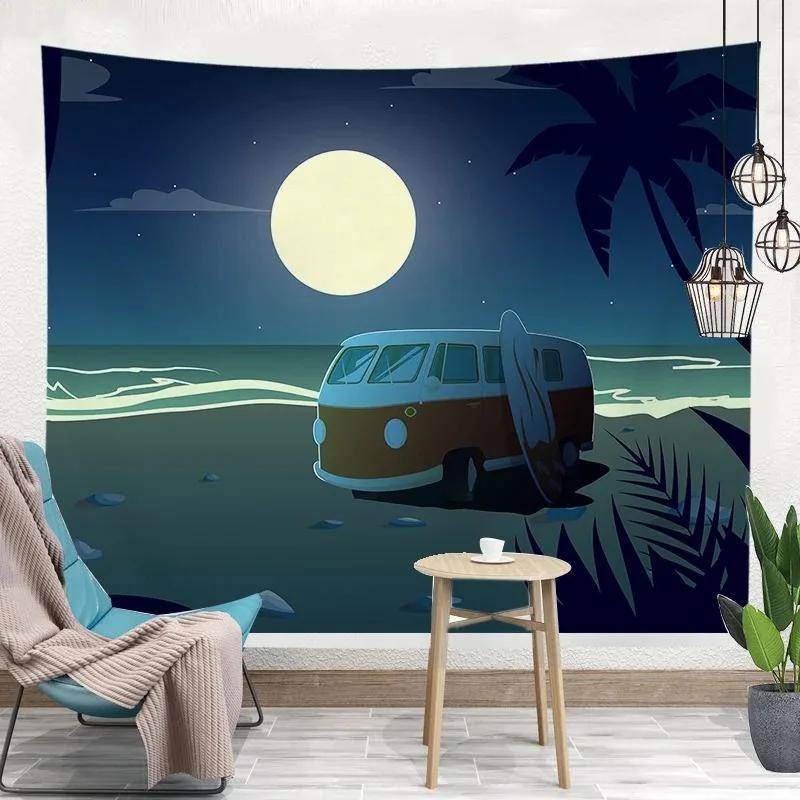 Sunset Beach Landscape Pattern Tapestry Fashion Home Decor Bedroom Living Room Tapestry
