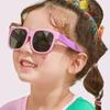 New Fashionable Folding Children Sunglasses Cute Baby Square Frame UV Protection Eyewear Summer Kids Accessories