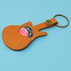 Genuine Leather Guitar Picks Holder Key Chain with 5 Picks Khaki / Green Optional