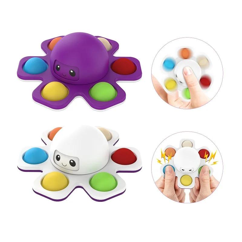 Giroscop de deget anti-presiune push bubble Fidget Spinner față schimbătoare presare jucărie deget deget caracatiță bubble muzică