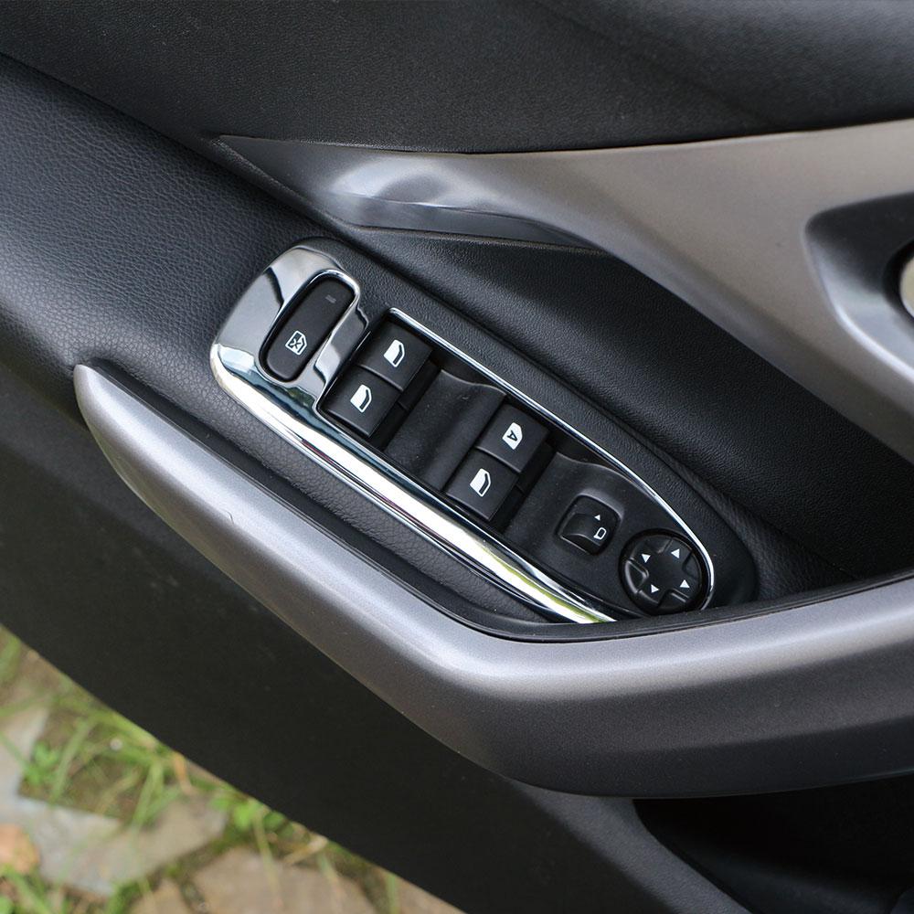 4PCS Windows Lifter Panel Cover Trim for Peugeot 2008 208 2014-2019 ABS Door Window Lift Button Switch Decoration Sticker Accessories
