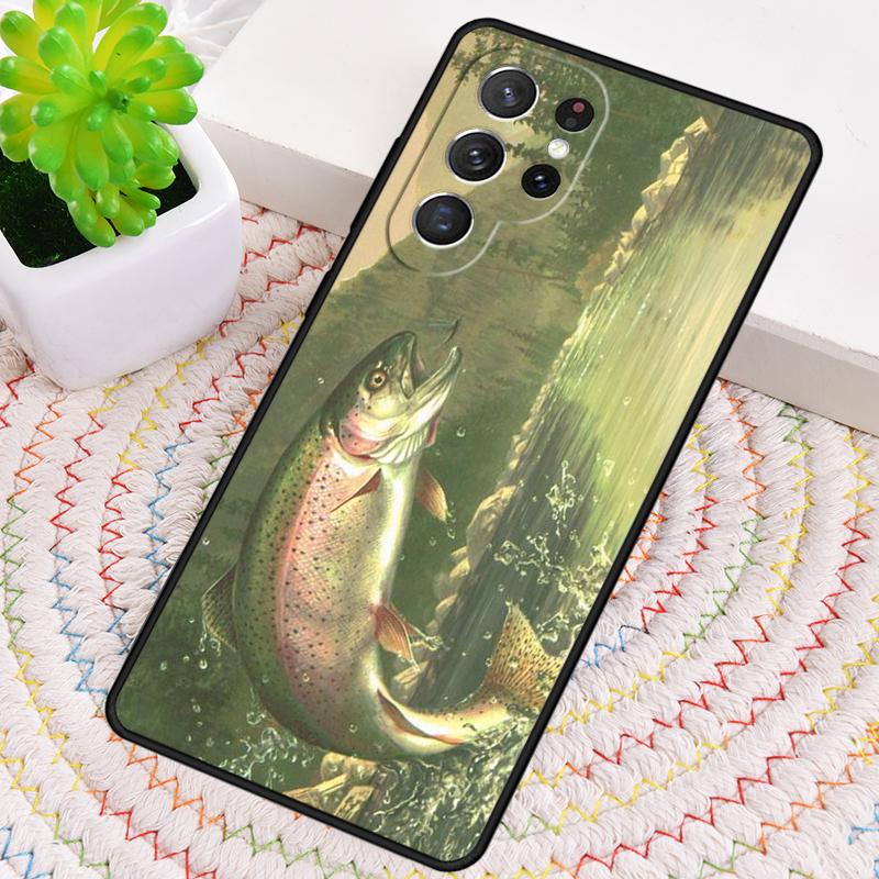 Trout Fishing Print TPU Phone Case For Samsung Galaxy Note 10 Pro S26 S25 S24 S23 S22 Ultra Plus S21 FE S20 Shockproof Cover