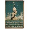 Girl In Garden Tin Painting for Dorm Home Hallway Room Decor