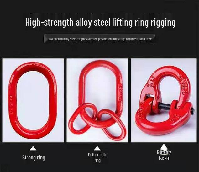 Four-Limb Lifting Chain Sling Set with Two Hooks and Lifting Eyes - Available in Single, Double, and Four Leg Options