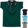 New Summer Men's Cotton Polo Shirts Loose Plus Size Breathable Comfortable Casual Business Solid Color T-shirt