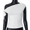European and American Y2K Summer Sexy Single Shoulder Ribbon Top for Women