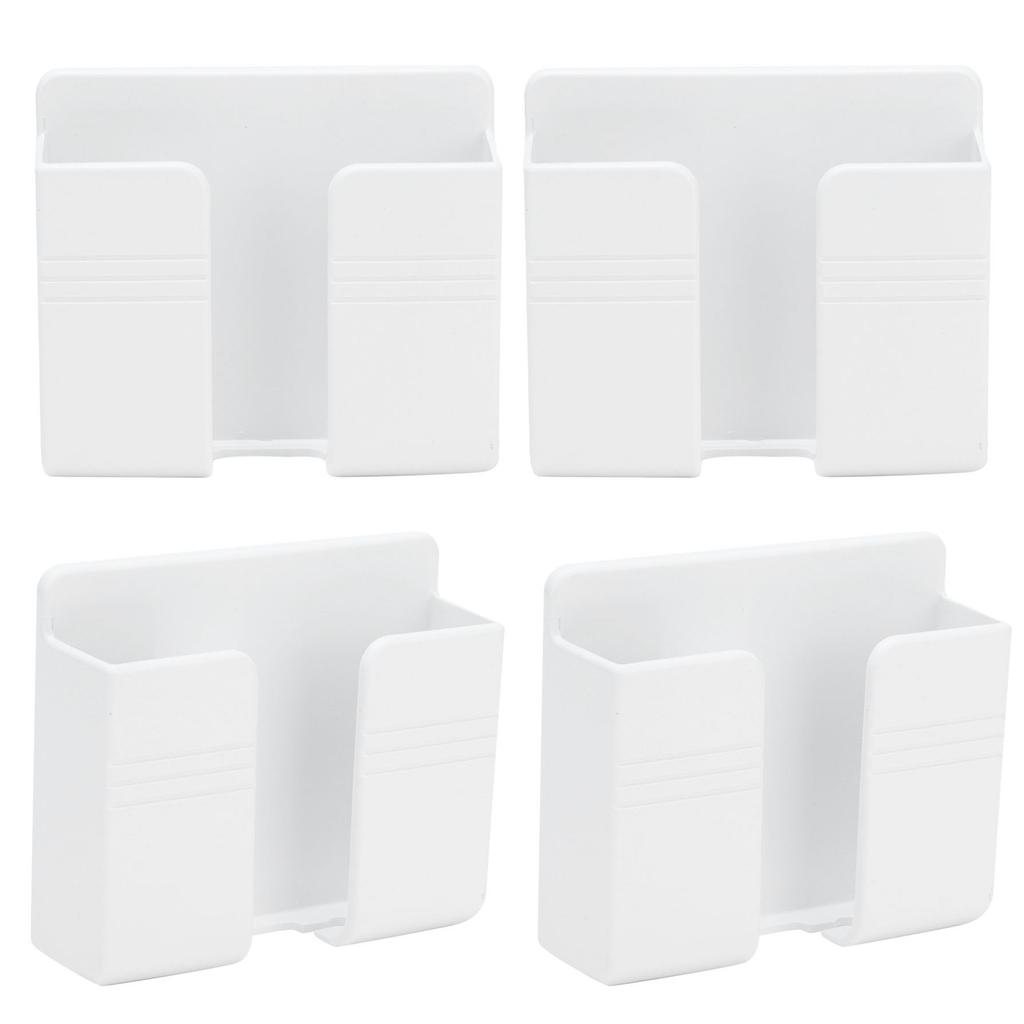 4 stk Veggmontert Oppbevaringshylle Punchfri Vegg Fjernkontroll Mobiltelefon Ladebase