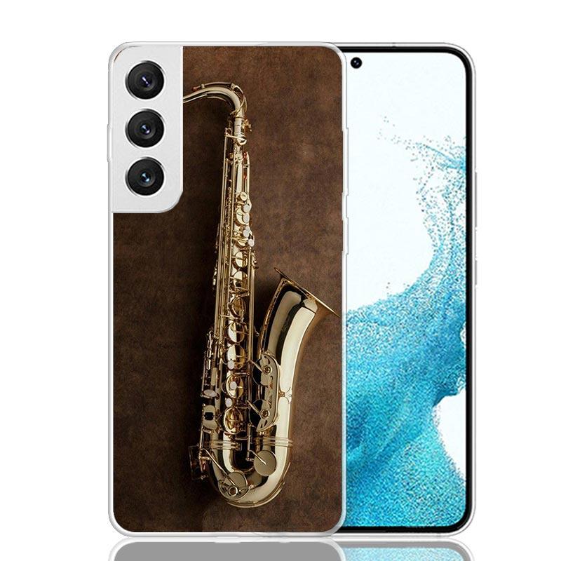 

Music Saxophone Instrument Phone Case For Samsung Galaxy S26 S25 Edge S24 S23 FE S22 Ultra S21 Plus S20 + Fundas Cover Coque Gal Samsung S22 Ultra