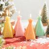 Triangle Cone Star Christmas Tree Silicone Candle Mold DIY With Elk Snowflake Details  Christmas Gypsum Crafts Home Decor