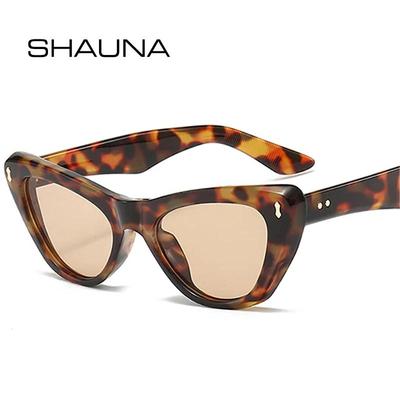 SHAUNA Retro Rivets Men Cat Eye Sunglasses Fashion Orange Blue Shades UV400 Women Trending Sun Glasses
